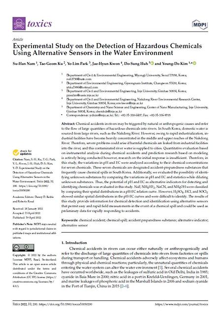 [허도성 교수님] 2022, Experimental Study on the Detection of Hazardous Chemicals Using Alternative Sensors···
